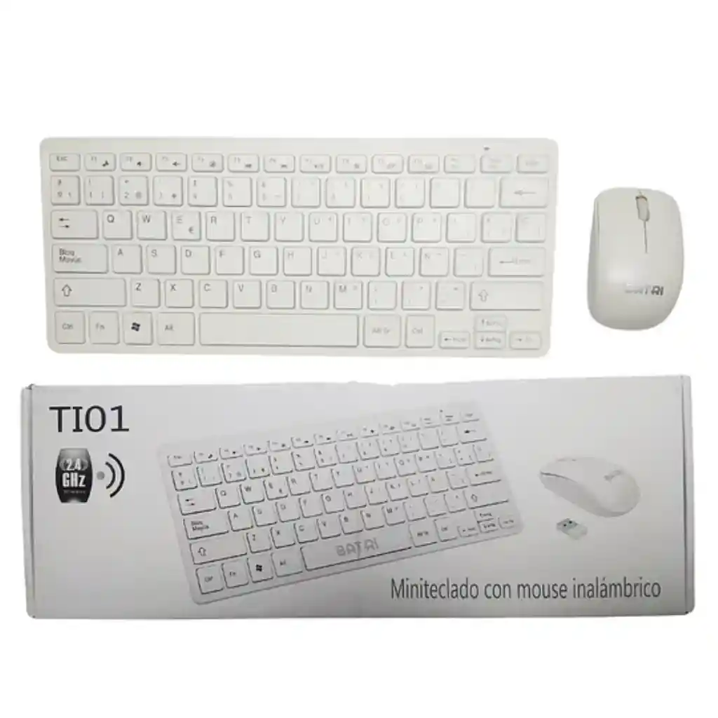 Kit Mini Teclado Inalámbrico Español Ñ + Mouse + Forro Batri Ti01