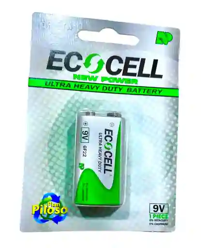 Pila Cuadrada 9v Ecocell