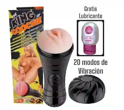 Vagina Masturbador Masculino Linterna Con 20 Modos De Vibración + Lubricante Neutro