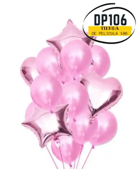 Globos De Decoracion Rosado X 14 Und