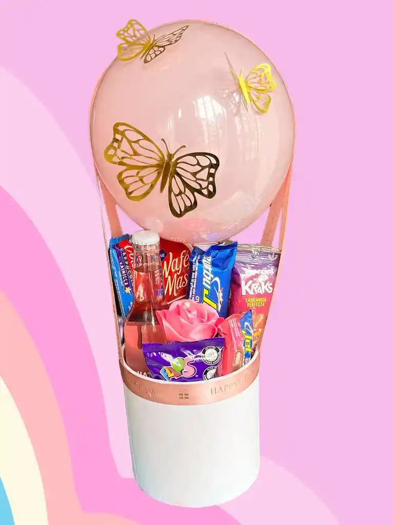 Regalo Globo Ternura La Princesa Mariposa Con Hatsu, Galletas Y Chocolate - Feliz Cumpleaños - Feliz Dia - Amor Y Amistad