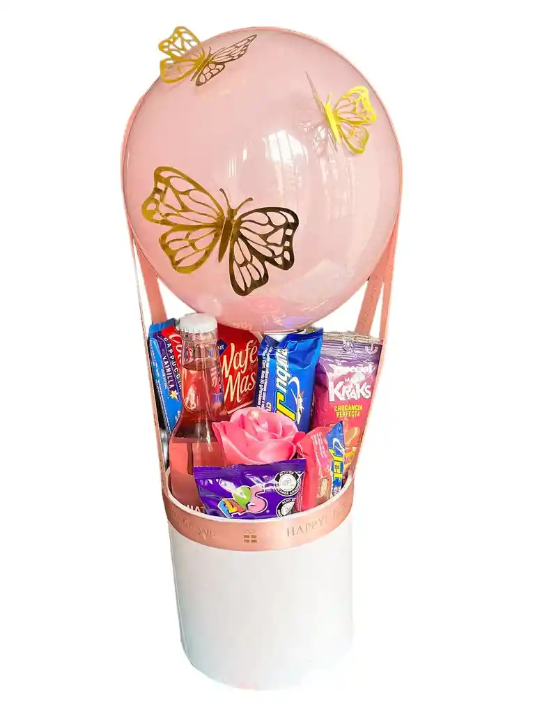 Regalo Globo Ternura La Princesa Mariposa Con Hatsu, Galletas Y Chocolate - Feliz Cumpleaños - Feliz Dia - Amor Y Amistad