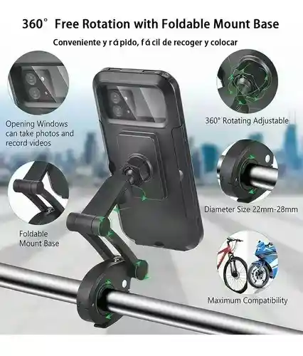 Soporte Porta Celular Impermeable Para Moto Y Bici Magnetico