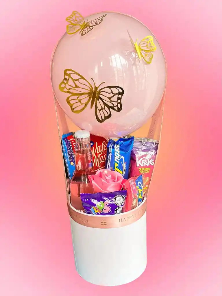 Regalo Globo Ternura La Princesa Mariposa Con Hatsu, Galletas Y Chocolate - Feliz Cumpleaños - Feliz Dia