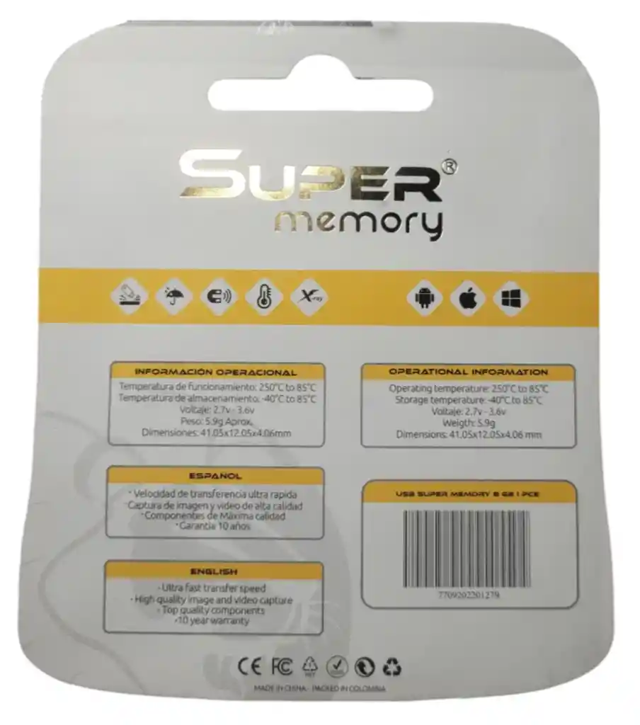 Memoria Usb De 8 Gb Super Memory