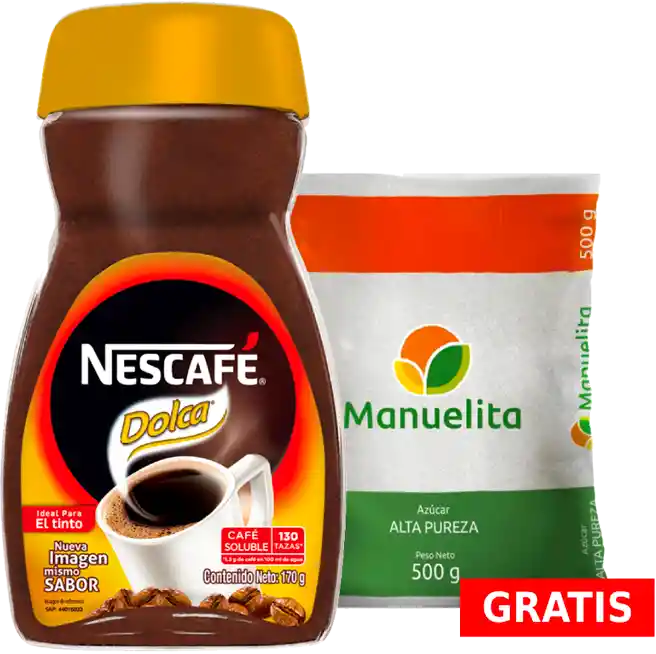 Nescafé Café Dolca Soluble + Azúcar Manuelita