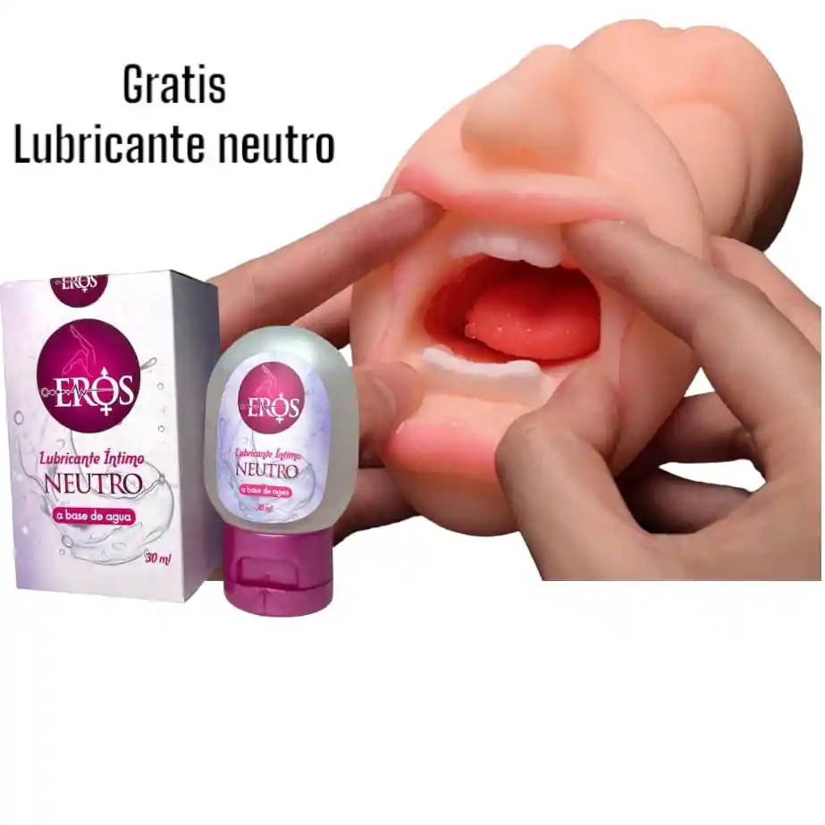 Masturbador Masculino Boca Ultrarealista + Lubricante Neutro