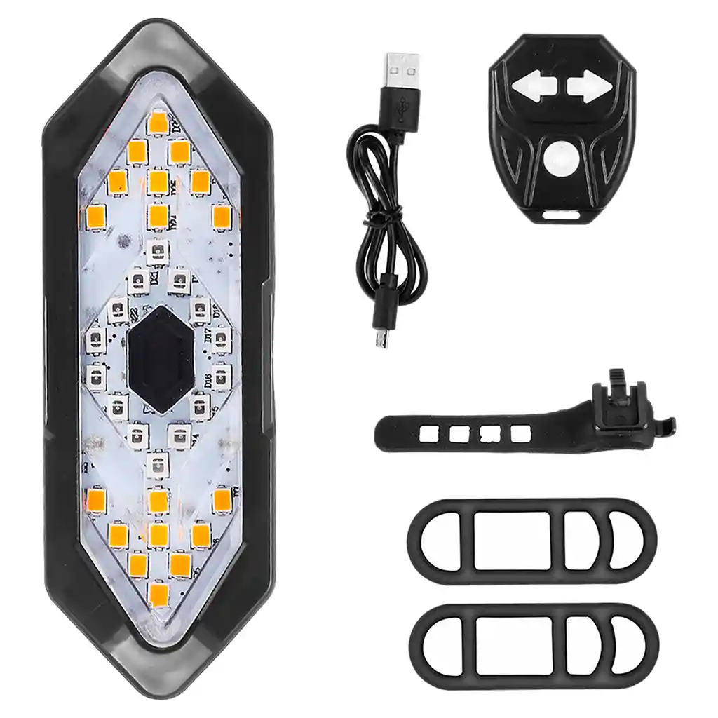 Luz Trasera Led Direccional + Stop Bicicleta Recargable Usb