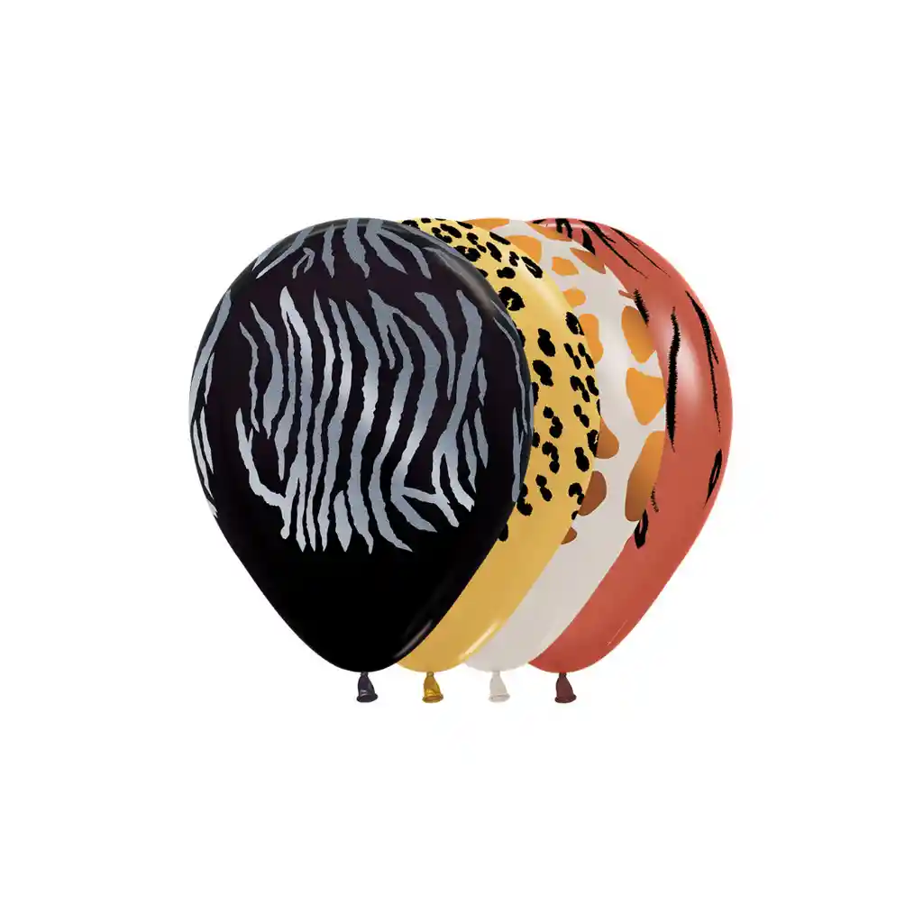 Globos Fashion Y Metal Animal Print R12 X 50 Unidades Sempertex