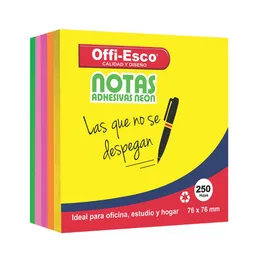 Notas Adhesivas Post-it Neon Multicolor 250 Hojas 76 X 76 Mm Oe-374