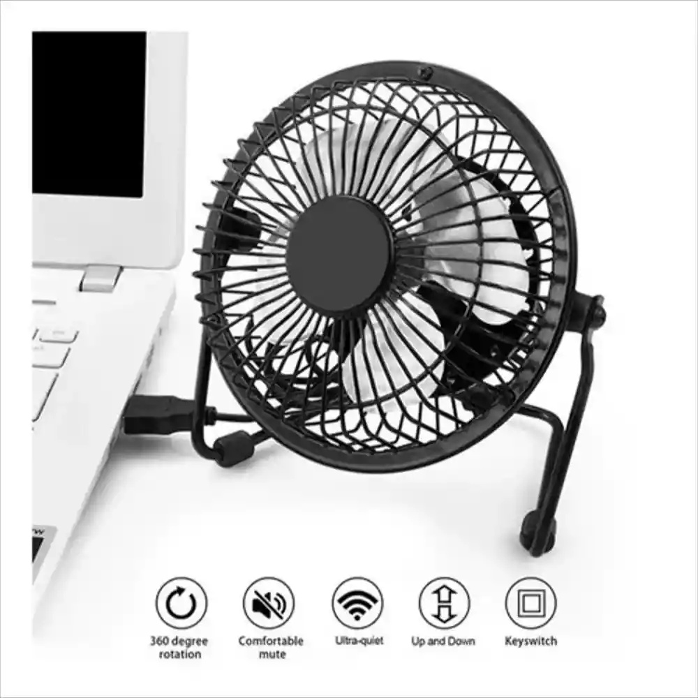 Mini Ventilador Portatil Recargable Usb Negro