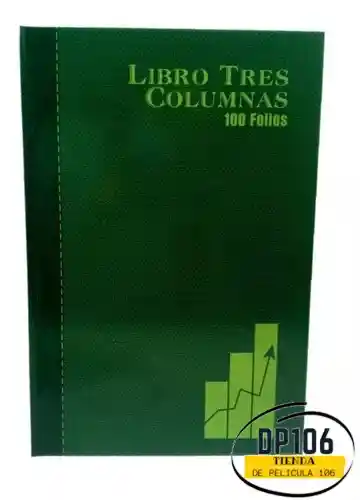 Libro Contable Tres Columnas 50 Hojas / 100 Folios