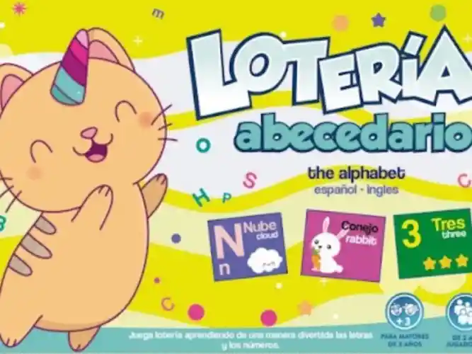 Juego Didáctico Lotería Letras Abecedario Bilingüe Alfabeto