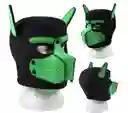 Mascara Puppy Play Pet Play Perro Doggy Dog Mask Cuero Fetiche Sado Bdsm Verde