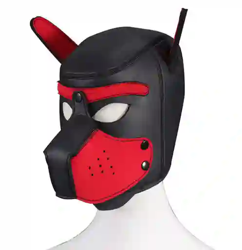 Mascara Puppy Play Pet Play Perro Doggy Dog Mask Cuero Fetiche Sado Bdsm Red