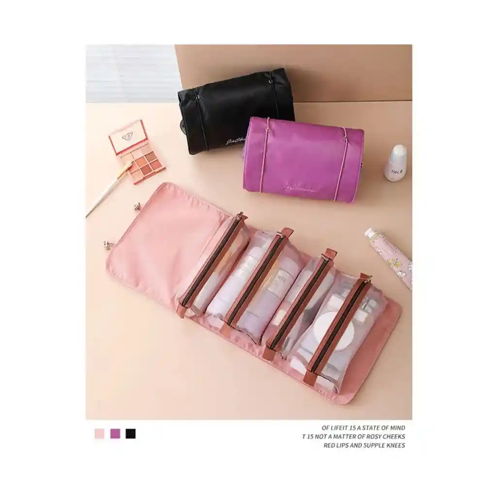 Cosmetiquera Desenrrollable Bolsa Maquillaje Viaje