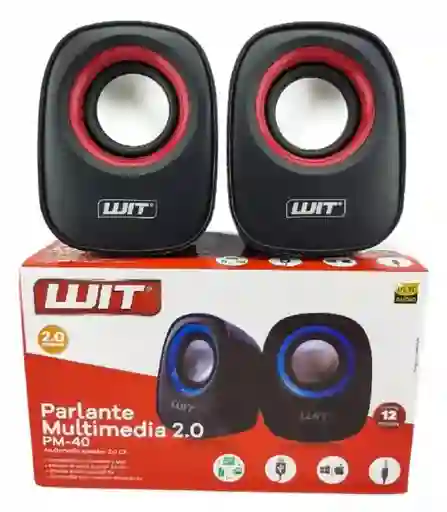 Parlante Multimedia Speaker 2.0 Ch Luit Negro/rojo