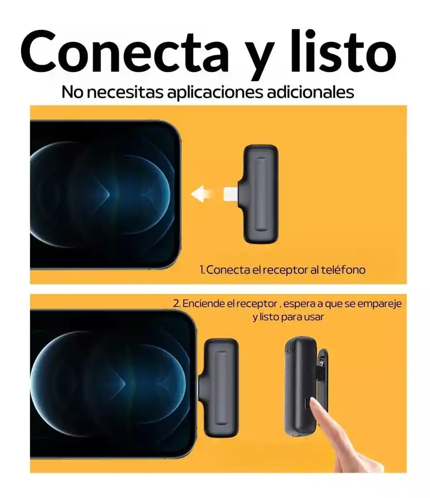 Micrófono Lavalier Profesional Inalámbrico Para Iphone Y Ipad Con Estuche De Carga