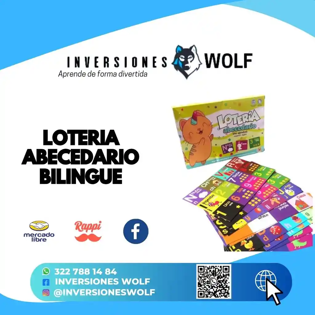 Juego Didáctico Lotería Letras Abecedario Bilingüe Alfabeto