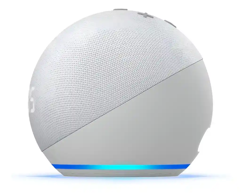 Amazon Echo Dot 5th Gen Con Reloj Y Asistente Virtual Alexa Pantalla Integrada Color Blanco