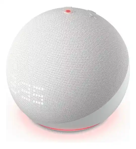 Amazon Echo Dot 5th Gen Con Reloj Y Asistente Virtual Alexa Pantalla Integrada Color Blanco