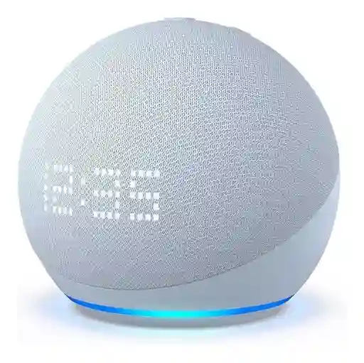 Amazon Echo Dot 5th Gen Con Reloj Y Asistente Virtual Alexa Pantalla Integrada Color Azul