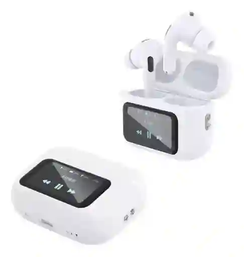 Auriculares Bluetooth 5.4 Con Anc Y Pantalla Táctil Color Blanco