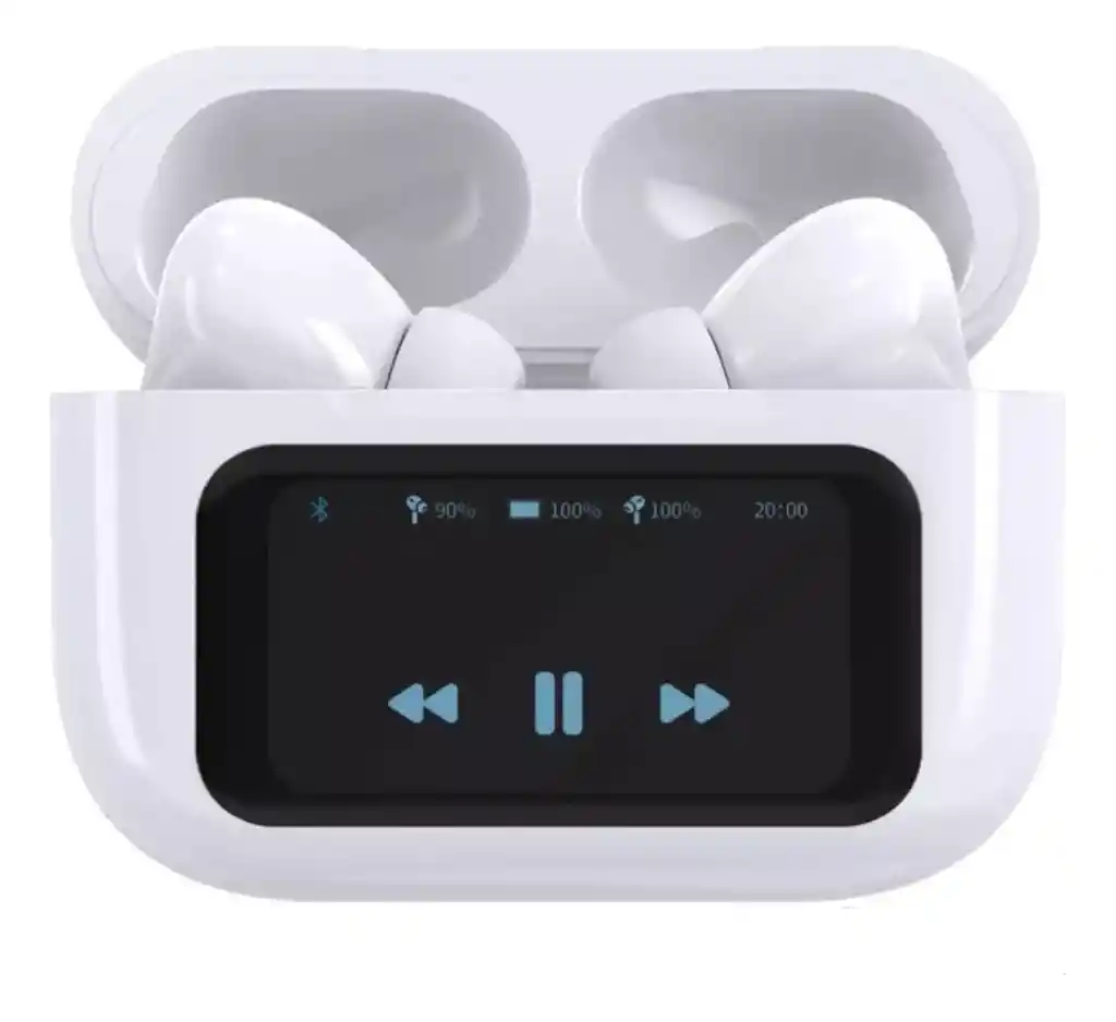 Auriculares Bluetooth 5.4 Con Anc Y Pantalla Táctil Color Blanco