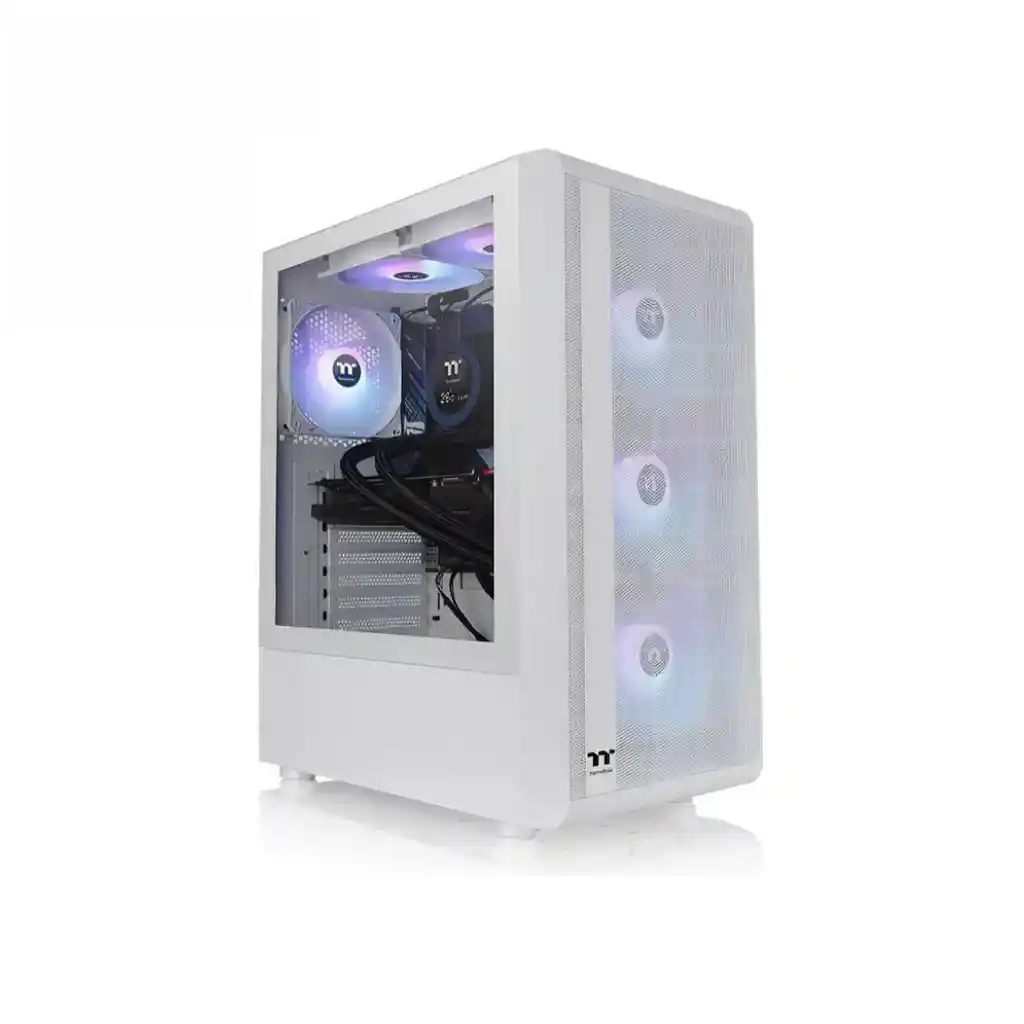 Caja Thermaltake S200 Tg Argb 4 Fan Fuente 650 Bronce White