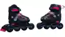 Kit Patines Semiprofesionales Miqui Fucsia Negro Talla S