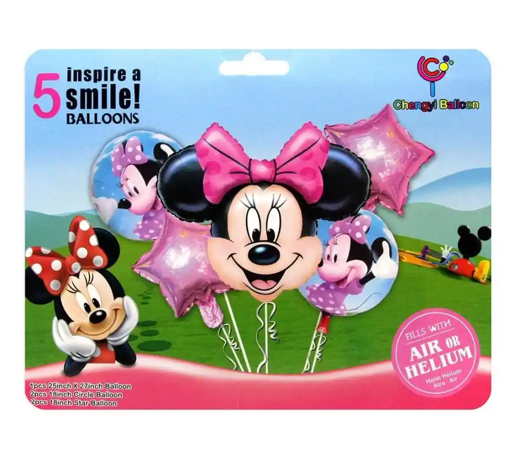 Kit De Globos Metalizados Minnie Sin Inflar