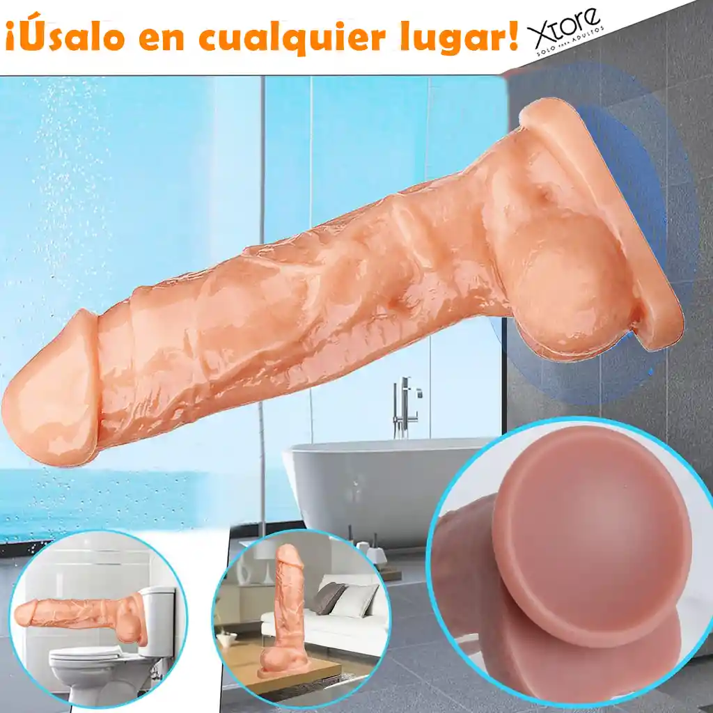 Dildo Realista Grande Consolador Silicona Medica 28cm Chupa