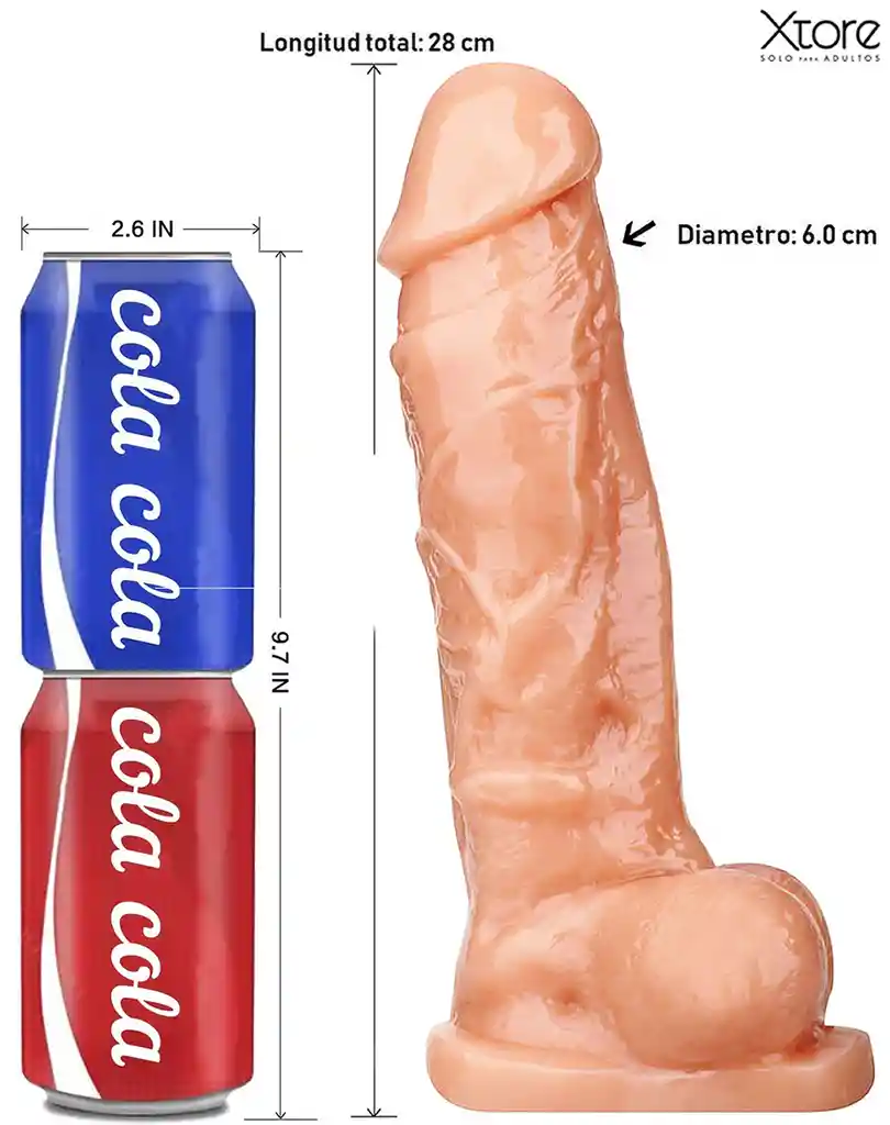 Dildo Realista Grande Consolador Silicona Medica 28cm Chupa