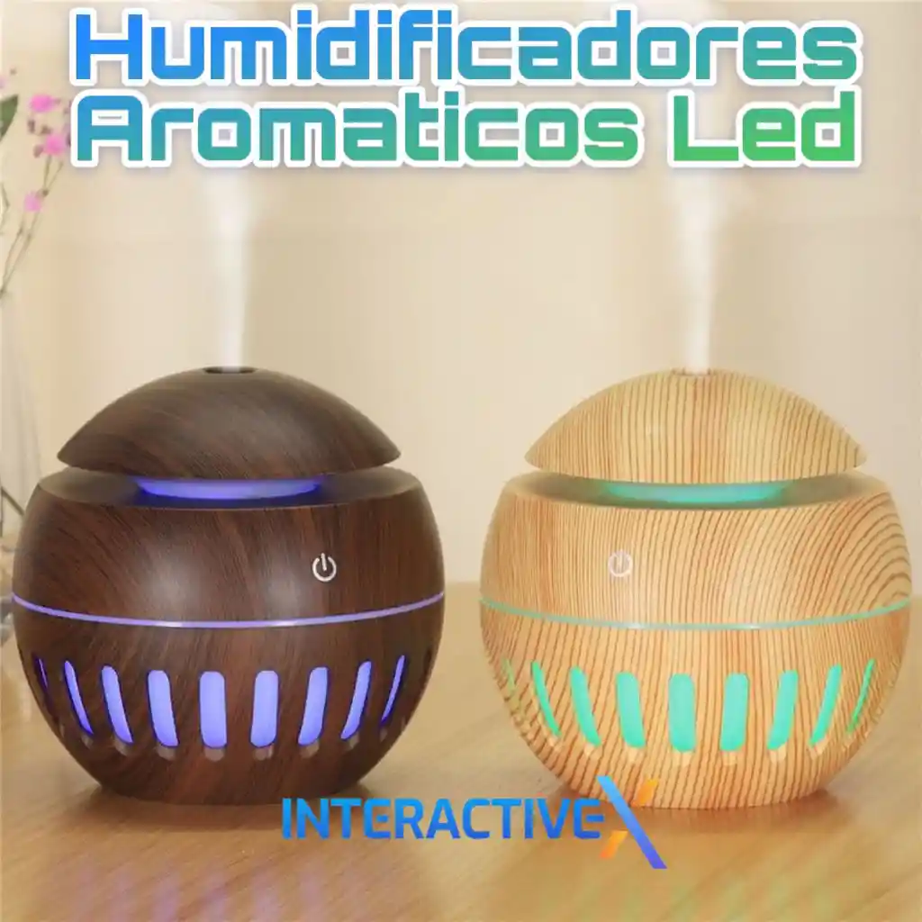 Humidificador Difusor Aroma Ambientador Luz Led
