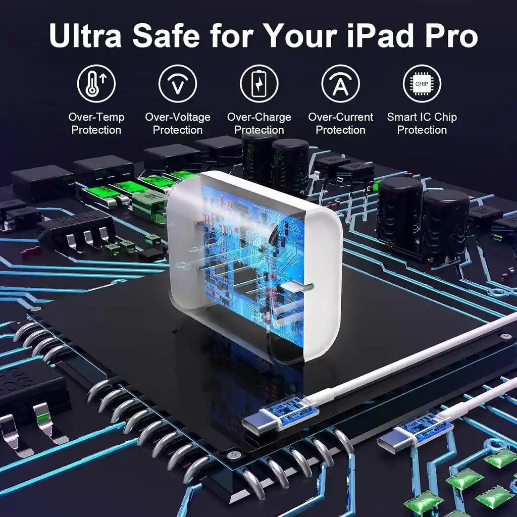 Cargador Para Iphone 15 Con Certificado Mfi Ipad Pro 20w Cargador Rápido Para Iphone 15, Ipad Pro, Ipad Mini 6, Ipad Air4, Ipad Pro 12.9, Ipad Pro/ipad Mini/air/air4/airpods/samsung