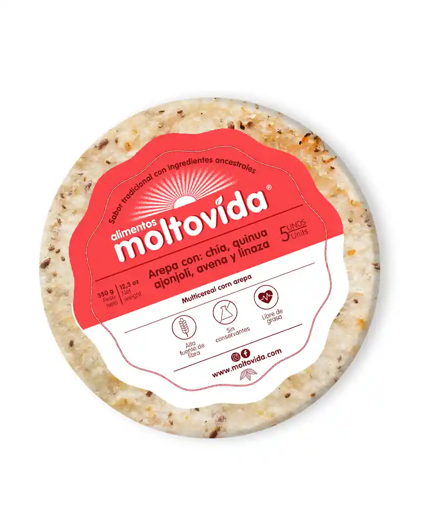 Arepa Multicereal Moltovida 5 Unds