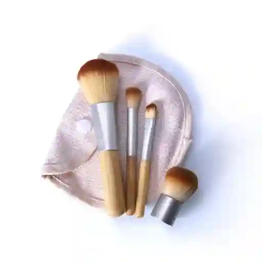 Set De 4 De Brochas Para Maquillaje En Bambú