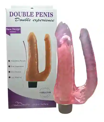 Dildo Consolador Doble Pene Con Vibración Graduable Realista