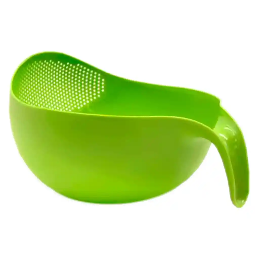 Colador Plástico Lavar Arroz Granos Frutas Verduras Alimento Verde 24x18x13cm