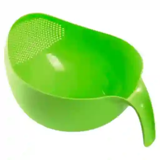 Colador Plástico Lavar Arroz Granos Frutas Verduras Alimento Verde 24x18x13cm