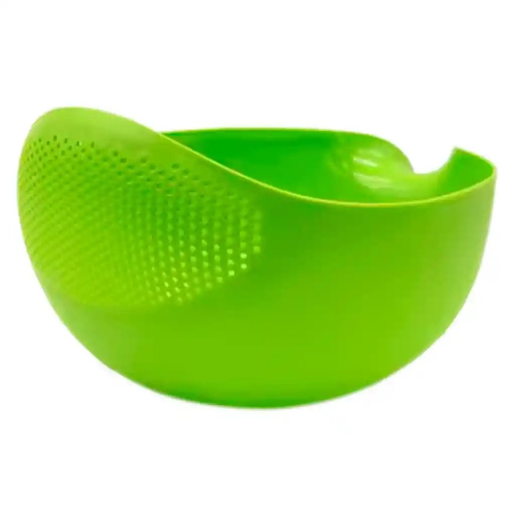 Colador Plástico Lavar Arroz Granos Frutas Verduras Alimento Verde 24x18x13cm