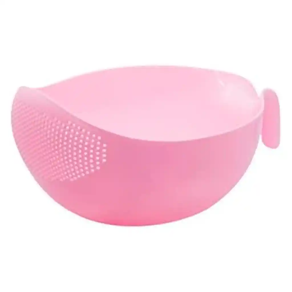 Colador Plástico Lavar Arroz Granos Frutas Verduras Alimento Rosado 24x18x13cm