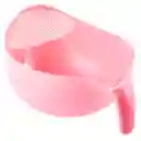 Colador Plástico Lavar Arroz Granos Frutas Verduras Alimento Rosado 24x18x13cm