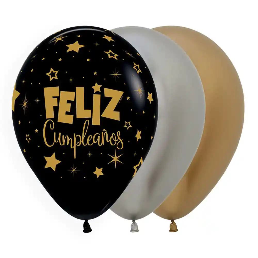 Globos Feliz Cumpleaños Fantasia X8 Unidades Sempertex