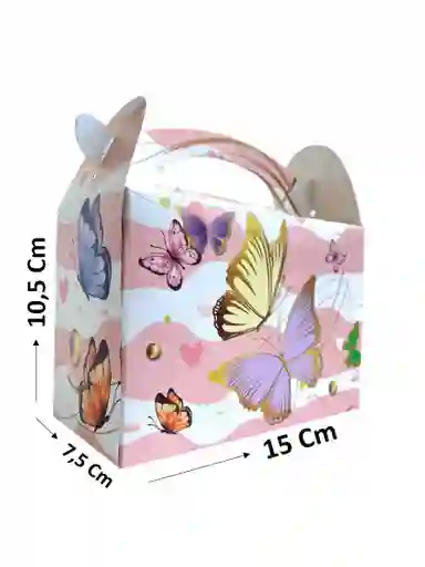 Caja Dulcera Para Sorpresa Fiesta Motivo Mariposa X 6 Und