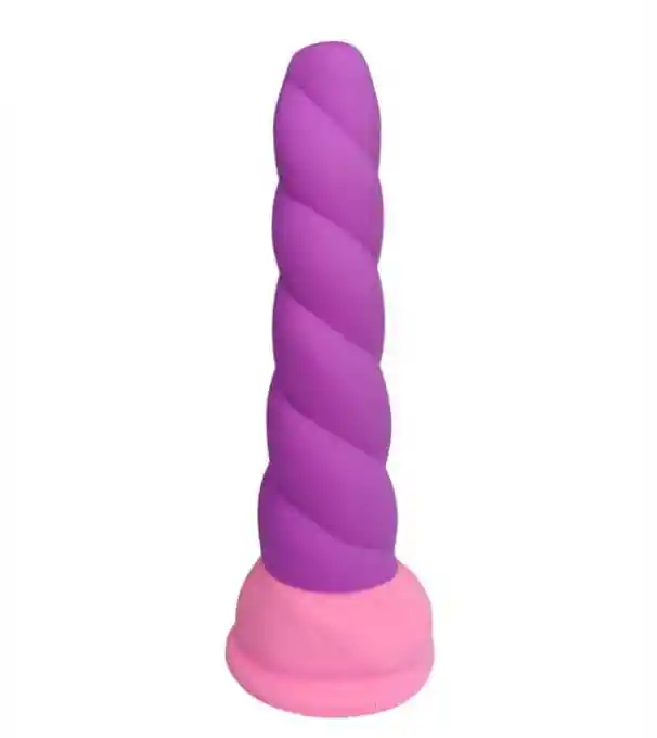 Consolador Unicornio Silicona Medica, Dildo Chupa Webcam, Color Morado