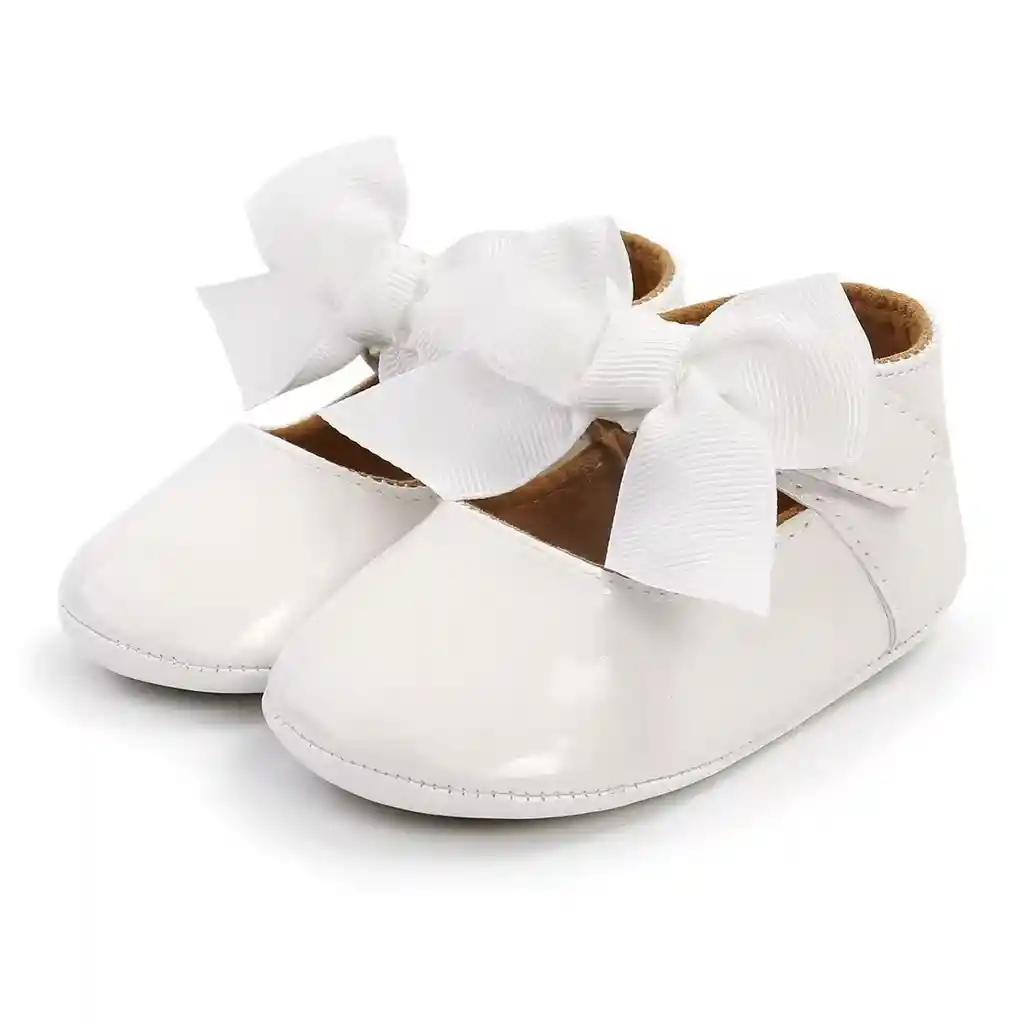 Zapatos Suela Blanda Para Bebes Zapatilla Para Niñas Blanca 6-12m