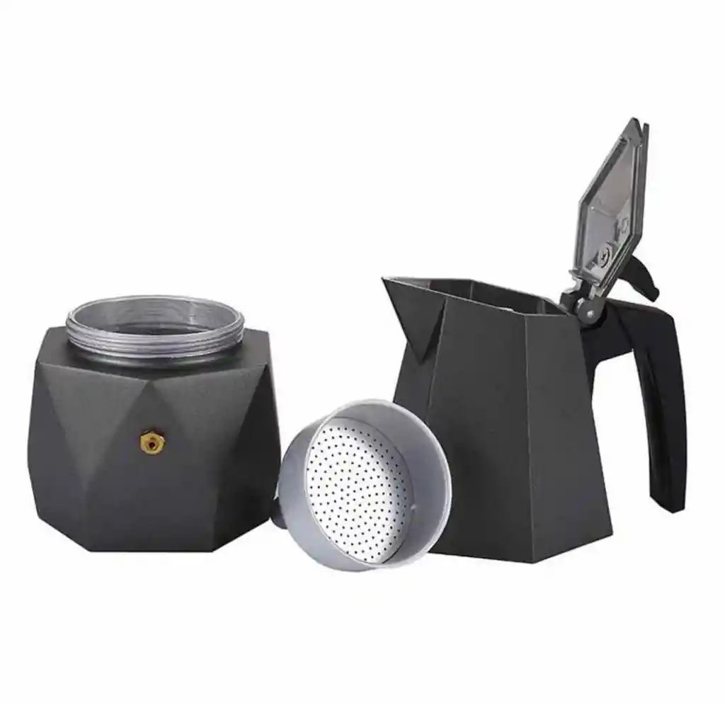 Cafetera Italiana 6 Tazas Aluminio Moka Mango Plastico Expreso