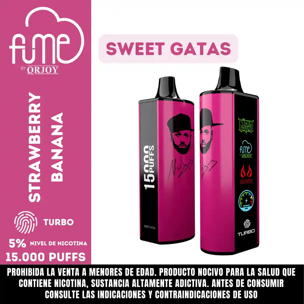 Vape Fume Nicky Jam Sweet Gatas 15000 Puffs 5%