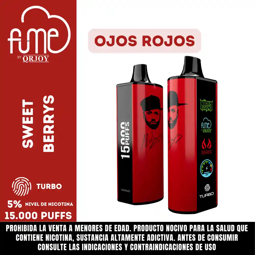 Vape Fume Nicky Jam Ojos Rojos 15000 Puffs 5%